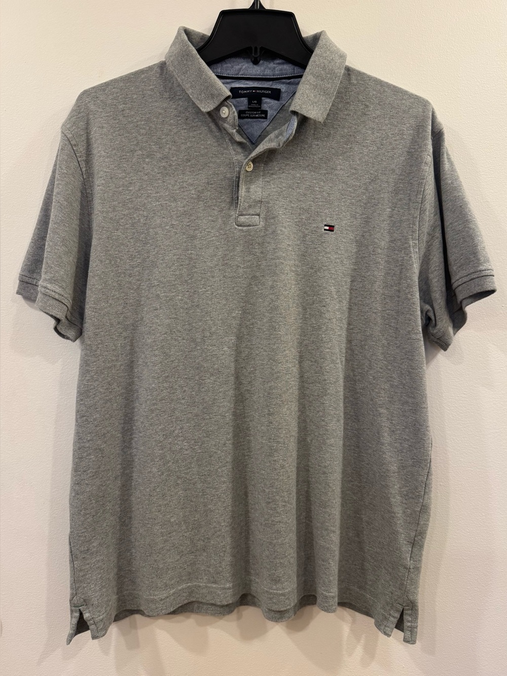 Tommy Hilfiger Custom Fit Gray Men’s Polo, Size Large